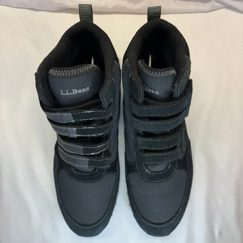 LL Bean Men's Snow Sneakers TEK 2.5 Waterproof Black Suede Hook & Loop Mid 13 M